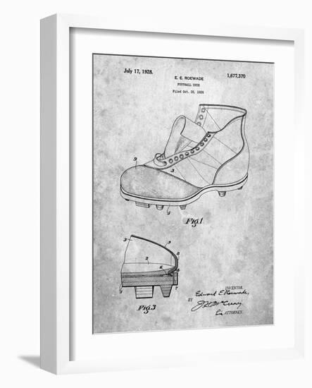 PP823-Slate Football Cleat 1928 Patent Poster-Cole Borders-Framed Giclee Print