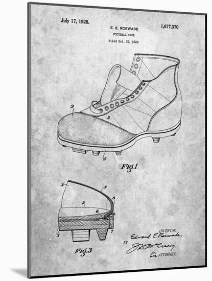 PP823-Slate Football Cleat 1928 Patent Poster-Cole Borders-Mounted Giclee Print