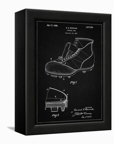 PP823-Vintage Black Football Cleat 1928 Patent Poster-Cole Borders-Framed Premier Image Canvas