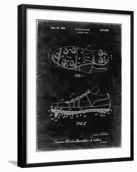 PP824-Black Grunge Football Cleat Patent Print-Cole Borders-Framed Giclee Print