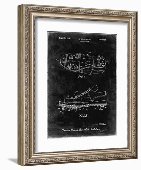 PP824-Black Grunge Football Cleat Patent Print-Cole Borders-Framed Giclee Print