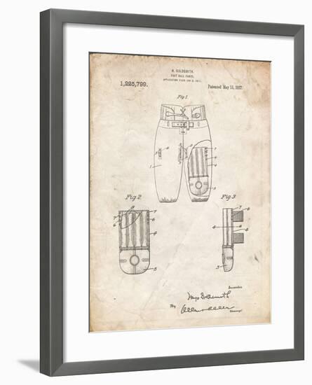 PP828-Vintage Parchment Football Pants Patent Print-Cole Borders-Framed Giclee Print