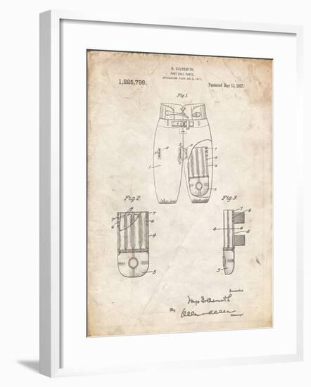 PP828-Vintage Parchment Football Pants Patent Print-Cole Borders-Framed Giclee Print