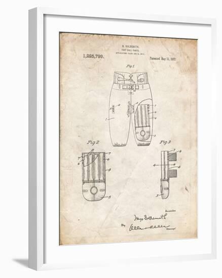 PP828-Vintage Parchment Football Pants Patent Print-Cole Borders-Framed Giclee Print