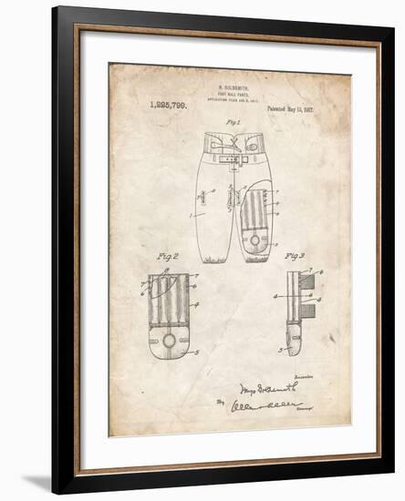 PP828-Vintage Parchment Football Pants Patent Print-Cole Borders-Framed Giclee Print