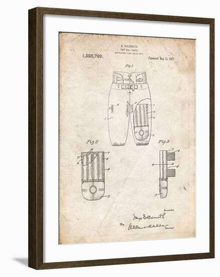 PP828-Vintage Parchment Football Pants Patent Print-Cole Borders-Framed Giclee Print