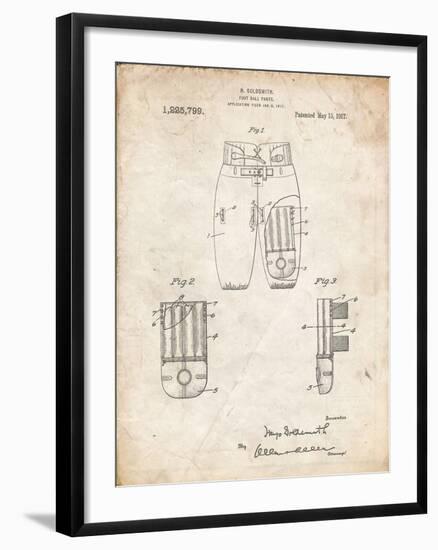 PP828-Vintage Parchment Football Pants Patent Print-Cole Borders-Framed Giclee Print