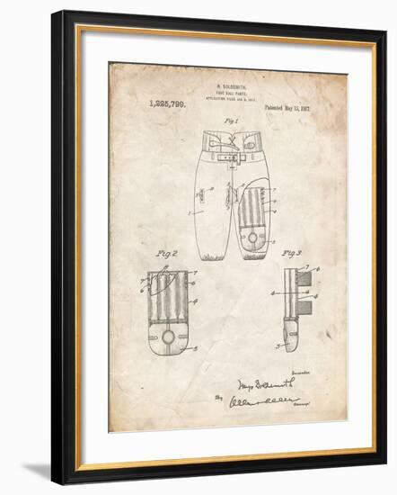 PP828-Vintage Parchment Football Pants Patent Print-Cole Borders-Framed Giclee Print