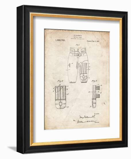 PP828-Vintage Parchment Football Pants Patent Print-Cole Borders-Framed Giclee Print