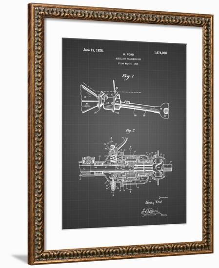 PP831-Black Grid Ford Auxiliary Transmission Patent Poster-Cole Borders-Framed Giclee Print