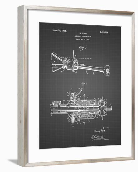 PP831-Black Grid Ford Auxiliary Transmission Patent Poster-Cole Borders-Framed Giclee Print