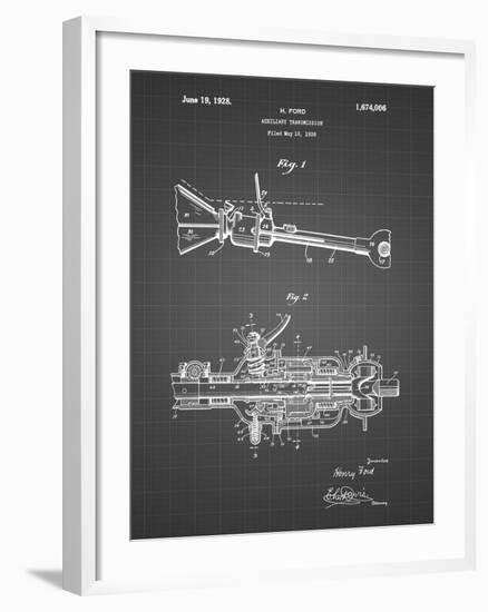 PP831-Black Grid Ford Auxiliary Transmission Patent Poster-Cole Borders-Framed Giclee Print