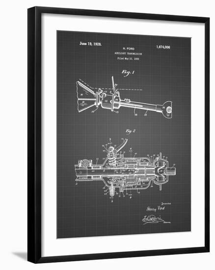 PP831-Black Grid Ford Auxiliary Transmission Patent Poster-Cole Borders-Framed Giclee Print