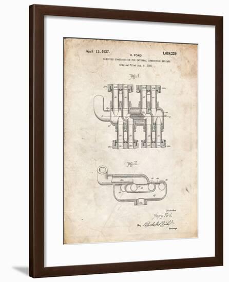 PP832-Vintage Parchment Ford Car Manifold 1920 Patent Poster-Cole Borders-Framed Giclee Print