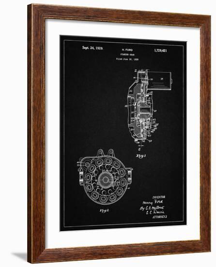 PP833-Vintage Black Ford Car Starter Gear 1928 Patent Poster-Cole Borders-Framed Giclee Print