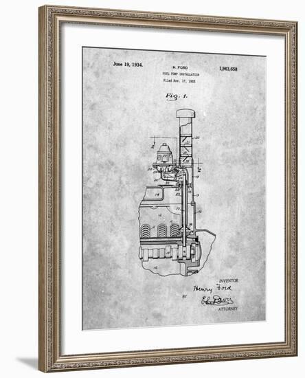 PP842-Slate Ford Fuel Pump 1933 Patent Poster-Cole Borders-Framed Giclee Print