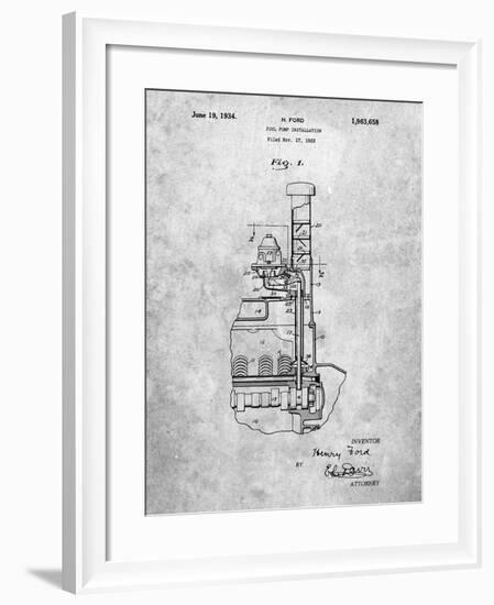 PP842-Slate Ford Fuel Pump 1933 Patent Poster-Cole Borders-Framed Giclee Print