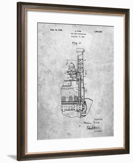 PP842-Slate Ford Fuel Pump 1933 Patent Poster-Cole Borders-Framed Giclee Print