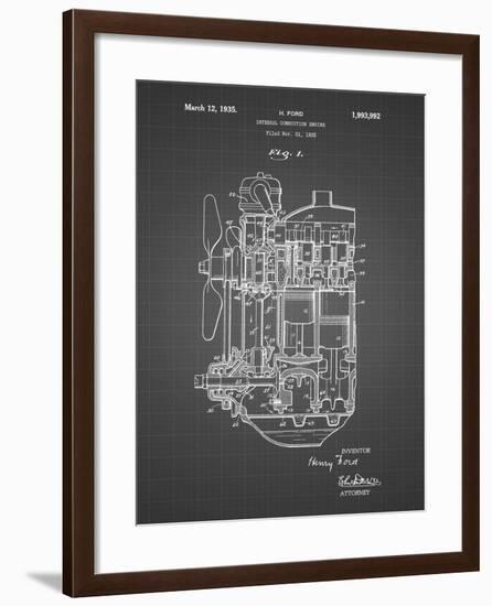 PP843-Black Grid Ford Internal Combustion Engine Patent Poster-Cole Borders-Framed Giclee Print