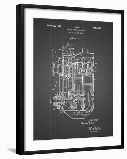 PP843-Black Grid Ford Internal Combustion Engine Patent Poster-Cole Borders-Framed Giclee Print