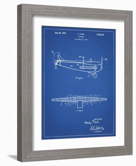 PP849-Blueprint Ford Tri-Motor Airplane "The Tin Goose" Patent Poster-Cole Borders-Framed Giclee Print