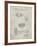 PP85-Antique Grid Parchment Gavel 1953 Patent Poster-Cole Borders-Framed Giclee Print