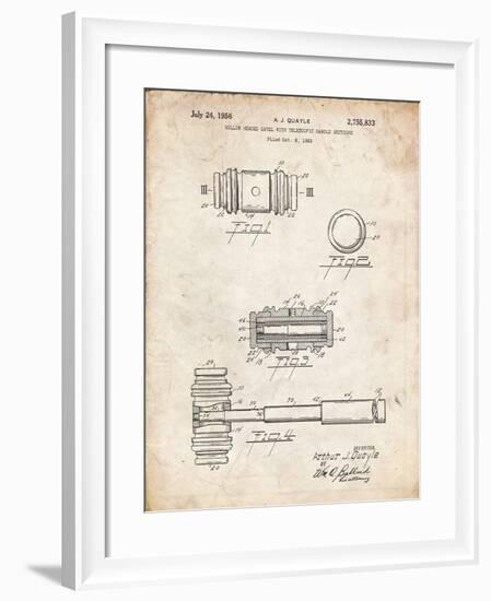 PP85-Vintage Parchment Gavel 1953 Patent Poster-Cole Borders-Framed Giclee Print