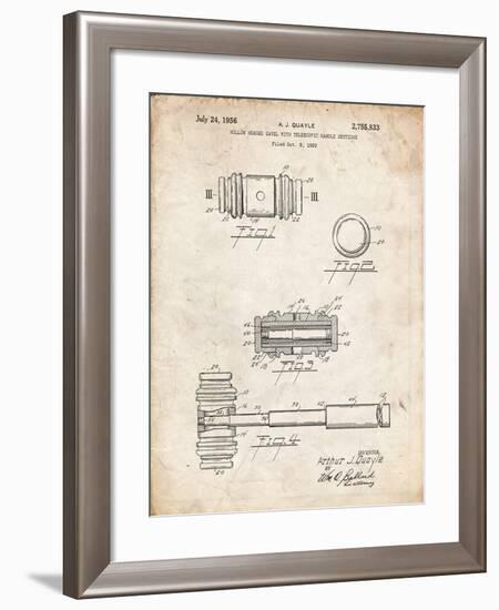 PP85-Vintage Parchment Gavel 1953 Patent Poster-Cole Borders-Framed Giclee Print