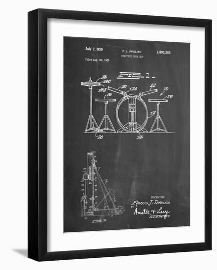 PP852-Chalkboard Frank Ippolito Practice Drum Set Patent Poster-Cole Borders-Framed Giclee Print
