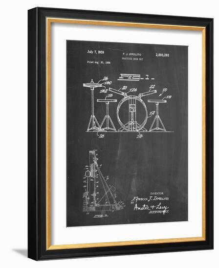 PP852-Chalkboard Frank Ippolito Practice Drum Set Patent Poster-Cole Borders-Framed Giclee Print