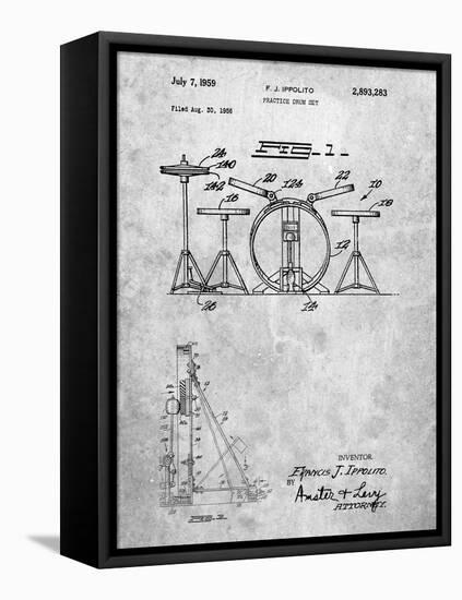 PP852-Slate Frank Ippolito Practice Drum Set Patent Poster-Cole Borders-Framed Premier Image Canvas