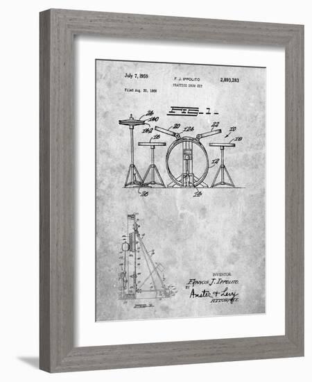 PP852-Slate Frank Ippolito Practice Drum Set Patent Poster-Cole Borders-Framed Giclee Print