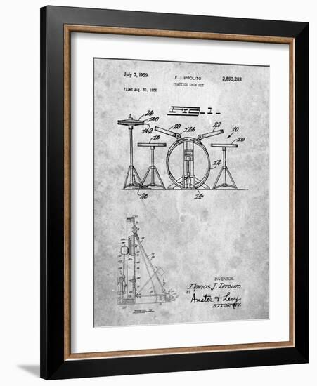 PP852-Slate Frank Ippolito Practice Drum Set Patent Poster-Cole Borders-Framed Giclee Print