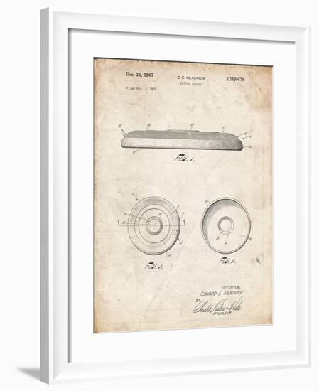 PP854-Vintage Parchment Frisbee Patent Poster-Cole Borders-Framed Giclee Print