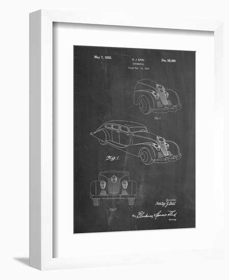 PP855-Chalkboard GM Cadillac Concept Design Patent Poster-Cole Borders-Framed Giclee Print