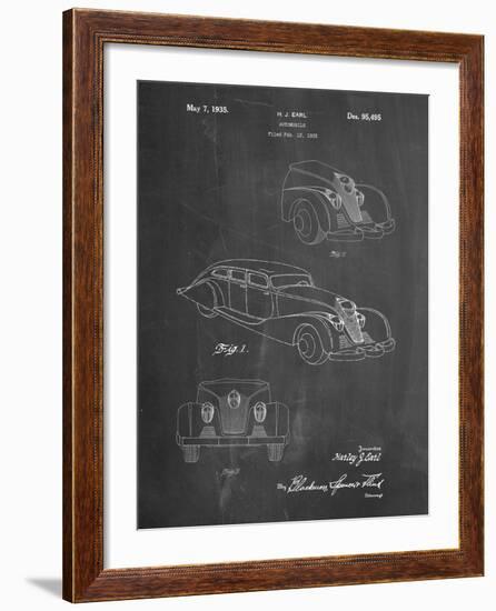 PP855-Chalkboard GM Cadillac Concept Design Patent Poster-Cole Borders-Framed Giclee Print