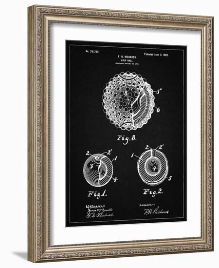 PP856-Vintage Black Golf Ball 1902 Patent Poster-Cole Borders-Framed Giclee Print