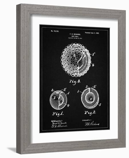 PP856-Vintage Black Golf Ball 1902 Patent Poster-Cole Borders-Framed Giclee Print