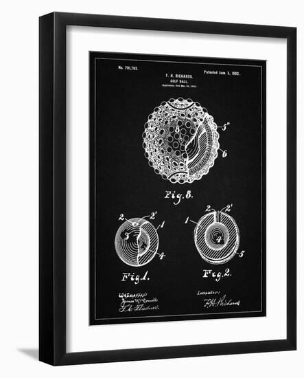 PP856-Vintage Black Golf Ball 1902 Patent Poster-Cole Borders-Framed Giclee Print