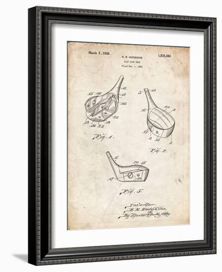 PP858-Vintage Parchment Golf Fairway Club Head Patent Poster-Cole Borders-Framed Giclee Print