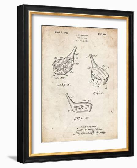 PP858-Vintage Parchment Golf Fairway Club Head Patent Poster-Cole Borders-Framed Giclee Print