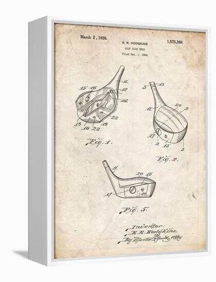 PP858-Vintage Parchment Golf Fairway Club Head Patent Poster-Cole Borders-Framed Premier Image Canvas