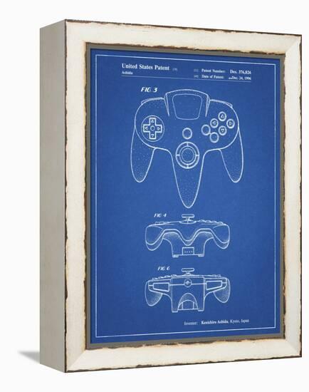 PP86-Blueprint Nintendo 64 Controller Patent Poster-Cole Borders-Framed Premier Image Canvas