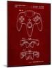 PP86-Burgundy Nintendo 64 Controller Patent Poster-Cole Borders-Mounted Giclee Print