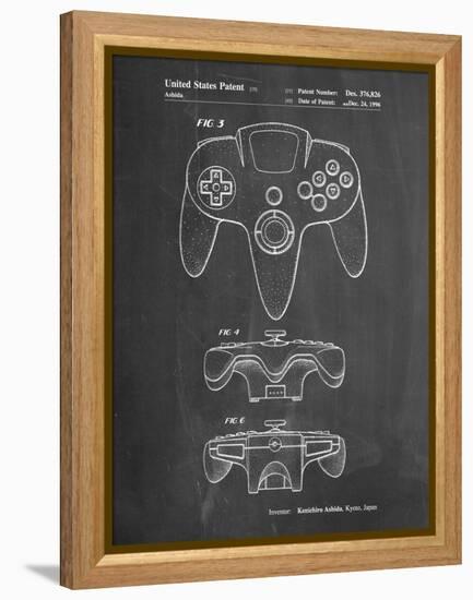 PP86-Chalkboard Nintendo 64 Controller Patent Poster-Cole Borders-Framed Premier Image Canvas