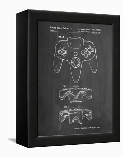 PP86-Chalkboard Nintendo 64 Controller Patent Poster-Cole Borders-Framed Premier Image Canvas