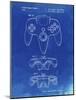 PP86-Faded Blueprint Nintendo 64 Controller Patent Poster-Cole Borders-Mounted Giclee Print