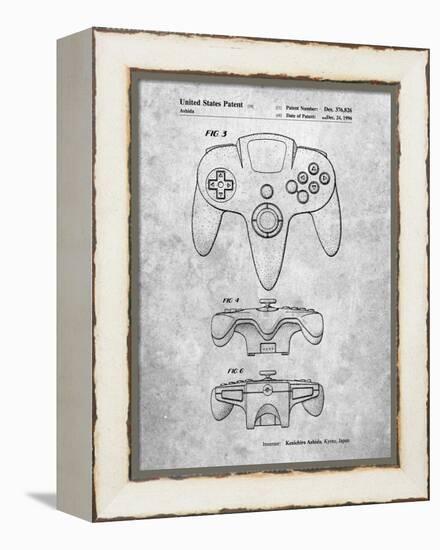 PP86-Slate Nintendo 64 Controller Patent Poster-Cole Borders-Framed Premier Image Canvas