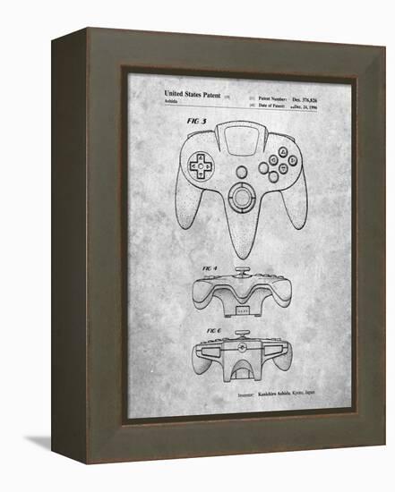 PP86-Slate Nintendo 64 Controller Patent Poster-Cole Borders-Framed Premier Image Canvas