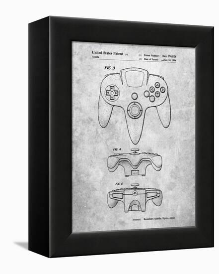 PP86-Slate Nintendo 64 Controller Patent Poster-Cole Borders-Framed Premier Image Canvas